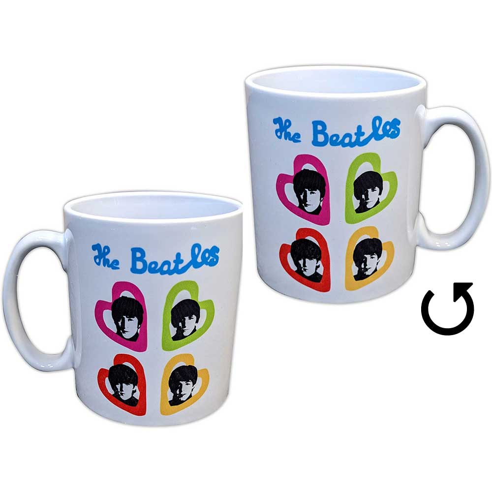 The Beatles Unboxed Mug: A Hard Day's Night Headshot Hearts White