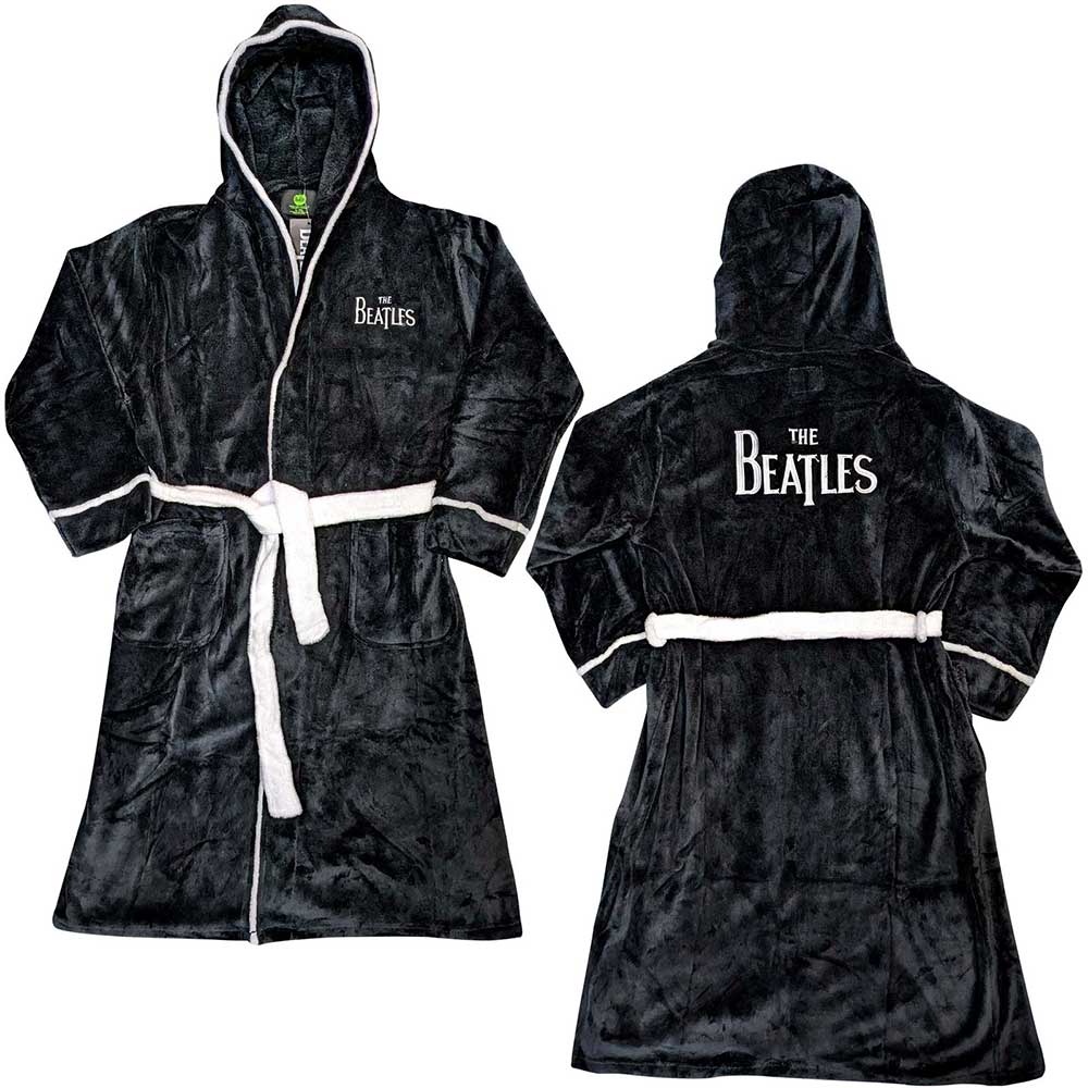 The Beatles Unisex Bathrobe Drop T Logo Black (M)