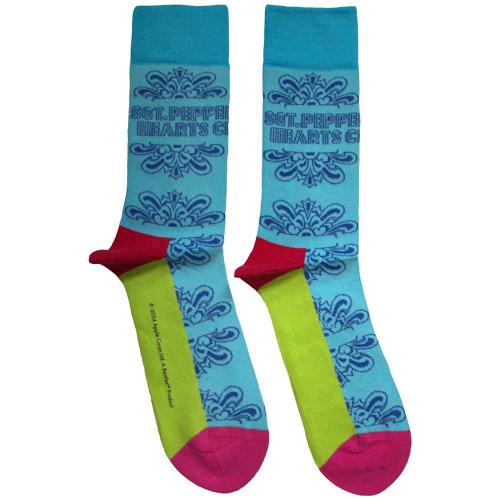 The Beatles Unisex Ankle Socks Sgt Pepper Text Outline Blue (UK Size 7-11)