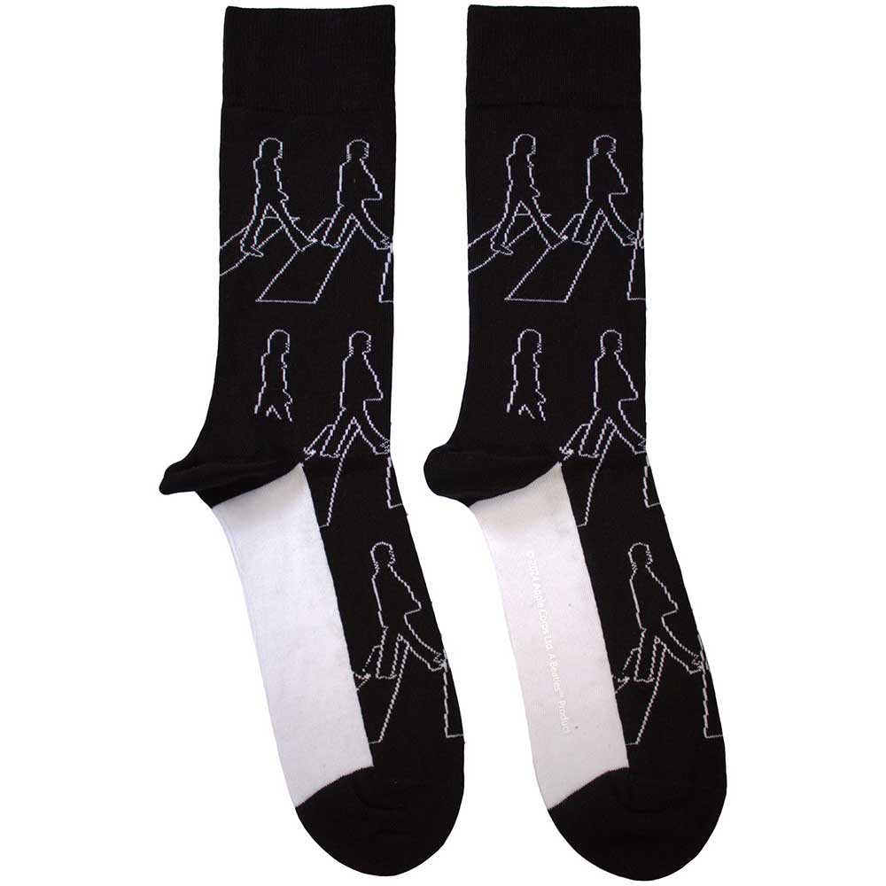 The Beatles Unisex Ankle Socks Abbey Road Outlines Black (UK Size 7-11)