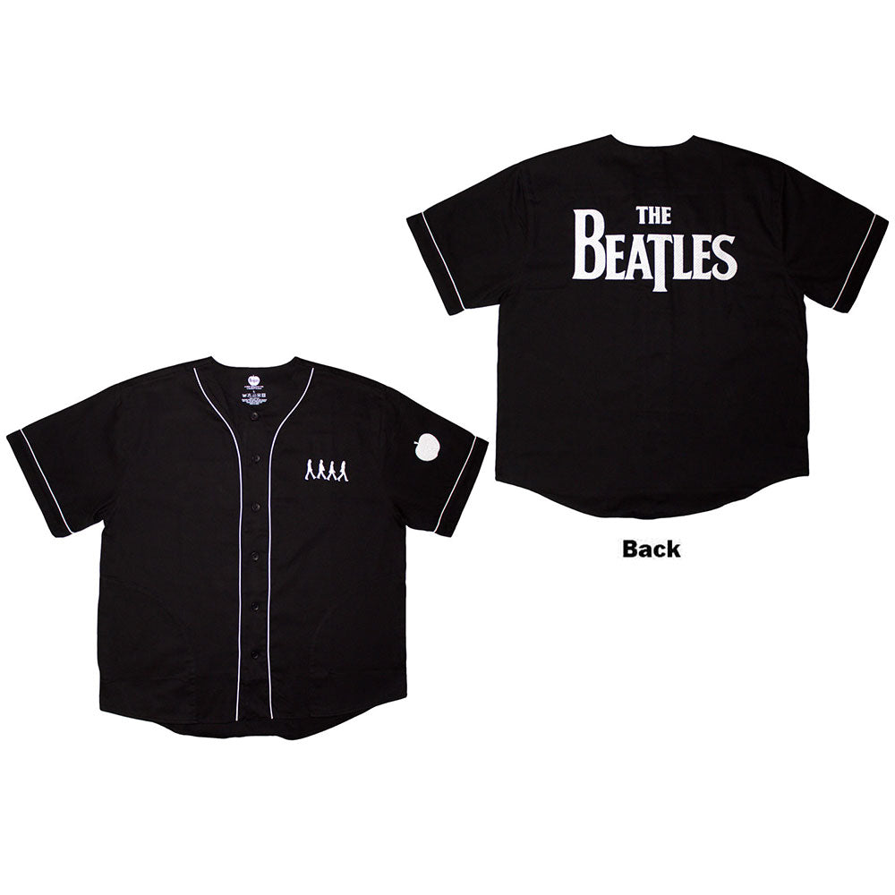 The Beatles Unisex Casual Shirt Apple Logo/Walking Black (M)