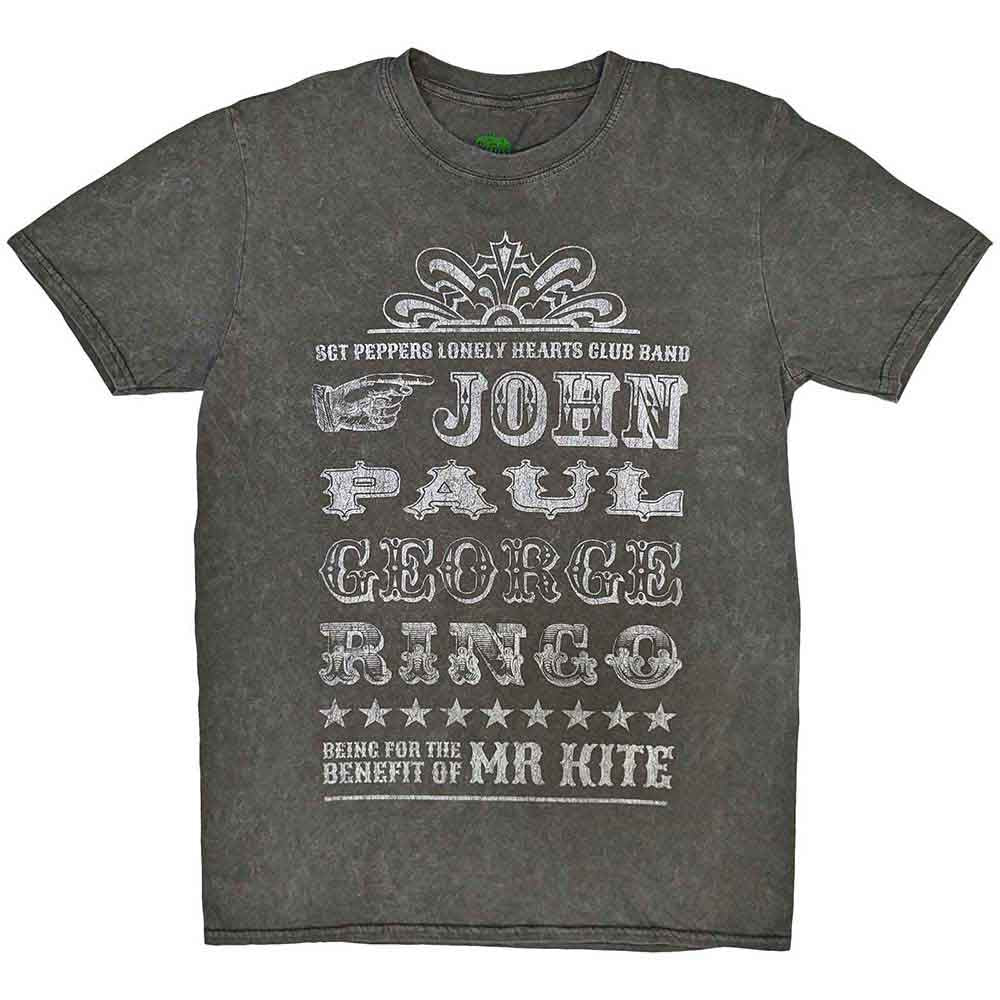 The Beatles Men's Fashion T-Shirt Mr Kite Snow Wash Finishing Charcoal Grey (M)