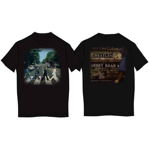 The Beatles Men's Premium T-Shirt Abbey Road (Back Print) Black (M)