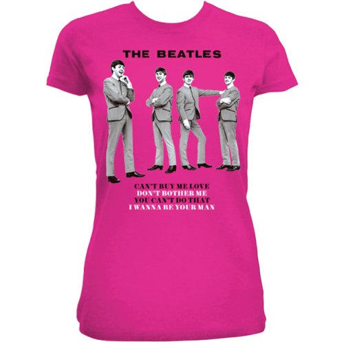 The Beatles Ladies Fashion T-Shirt You can't do that Fuschia Pink (XL)