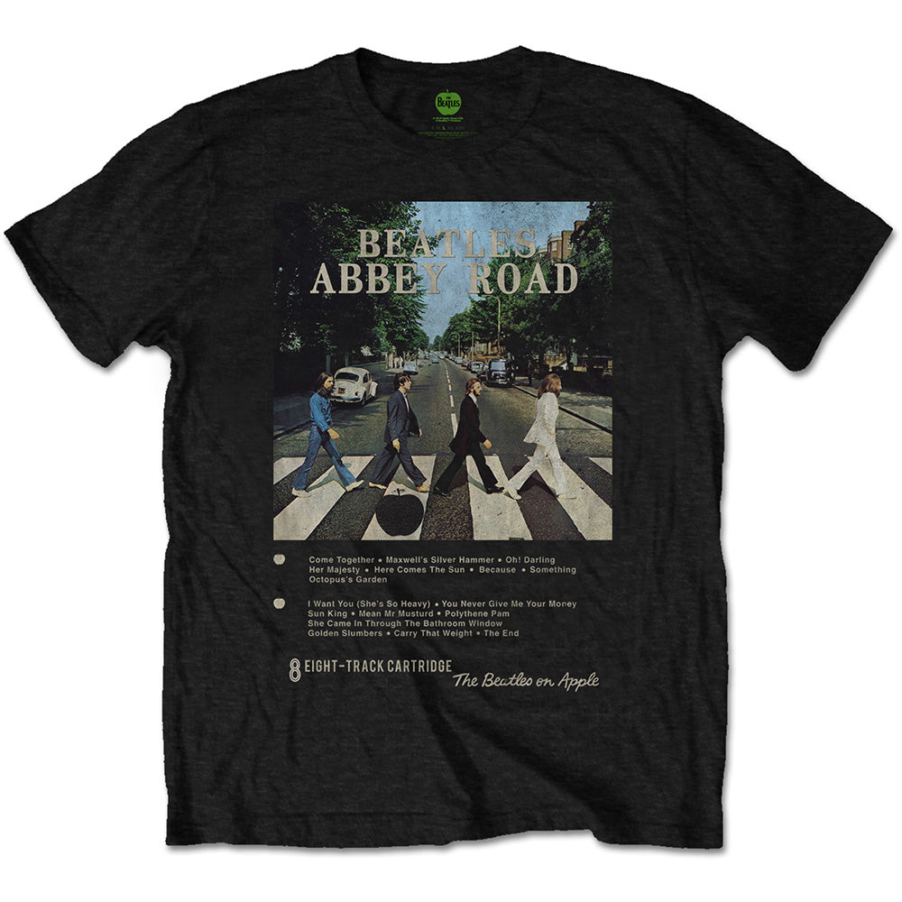 The Beatles Men's T-Shirt Abbey Road 8 Track Black (M)