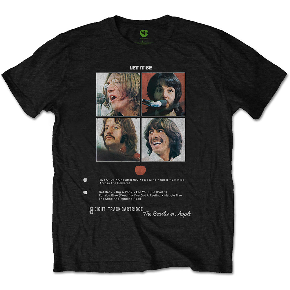 The Beatles Men's T-Shirt Let it Be 8 Track Black (XL)