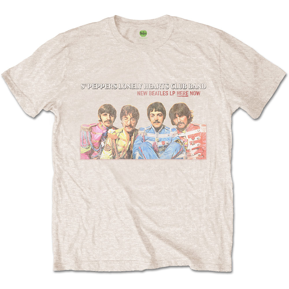 The Beatles Men's T-Shirt LP Here Now Sand/Ecru (L)