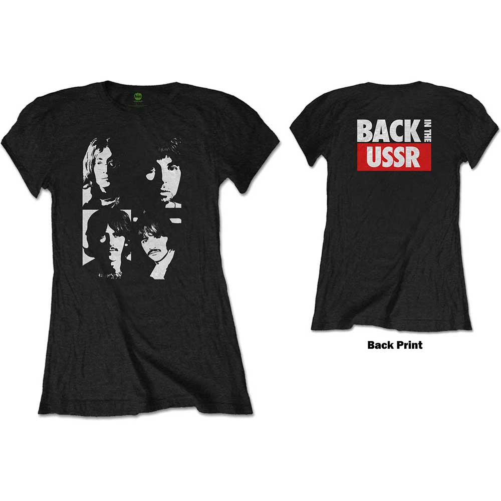 The Beatles Ladies T-Shirt Back in the USSR (Back Print) Black (S)