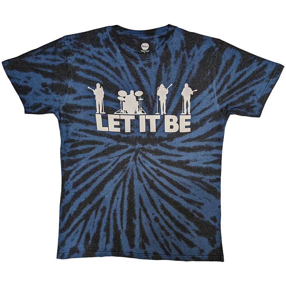 The Beatles Unisex T-Shirt Let It Be Silhouette (Dip-Dye) Black (M)