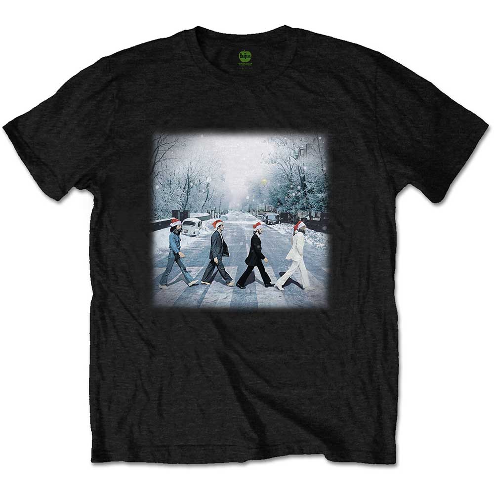 The Beatles Unisex T-Shirt Abbey Christmas Black (M)