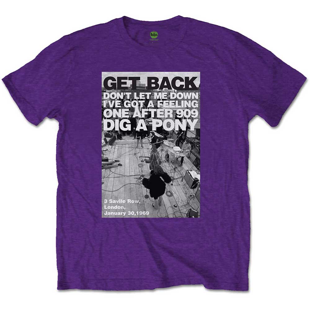 The Beatles Unisex T-Shirt Rooftop Shot Purple (S)