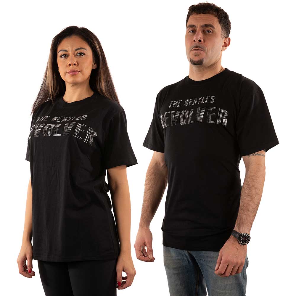The Beatles Unisex T-Shirt Revolver (Diamante) Black (L)