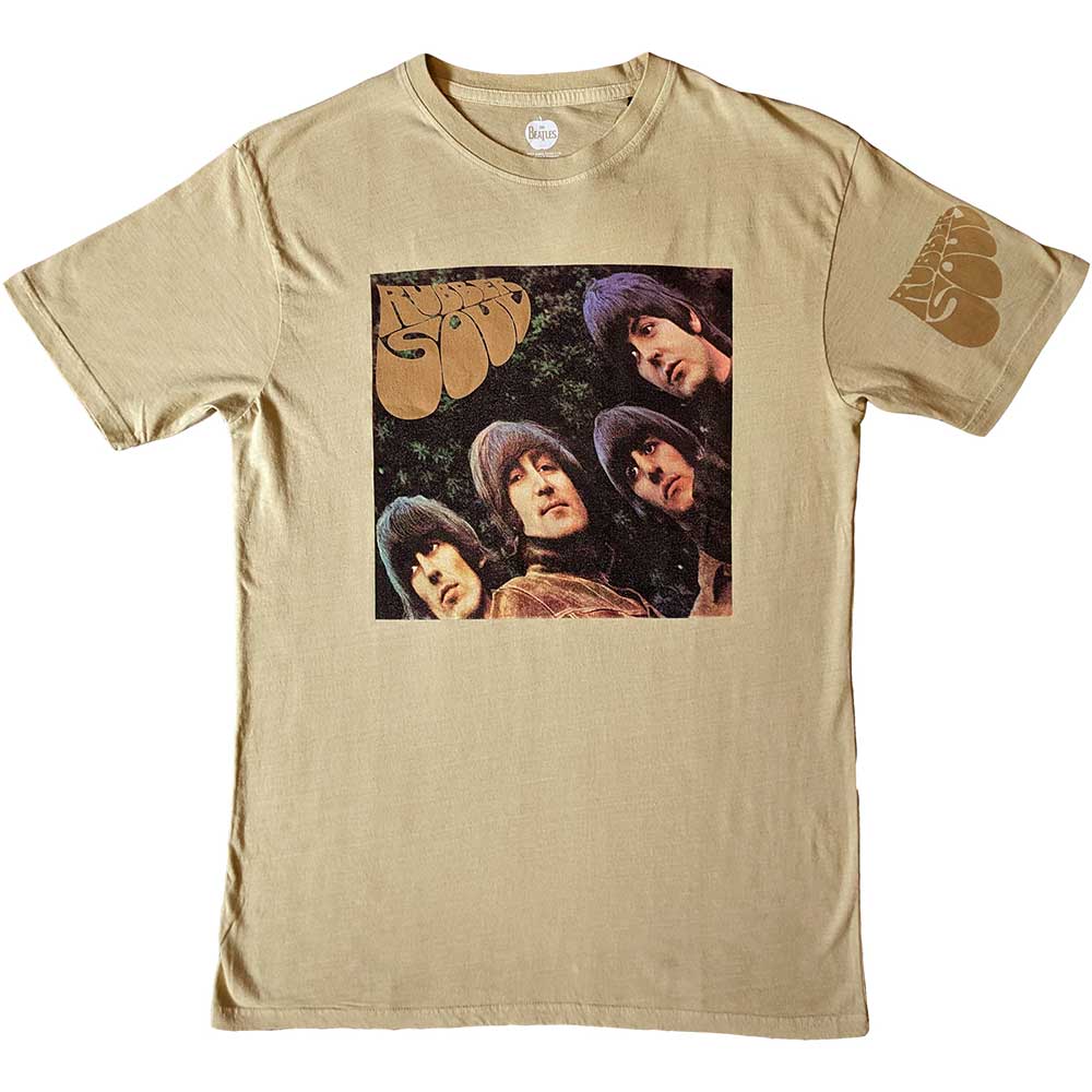 The Beatles Unisex T-Shirt Rubber Soul US (Sleeve Print) Sand (S)