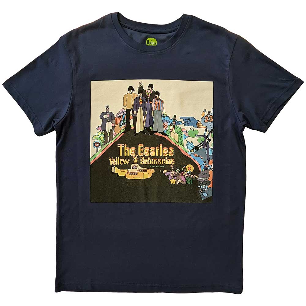 The Beatles Unisex T-Shirt Yellow Submarine Album Cover Blue (XL)