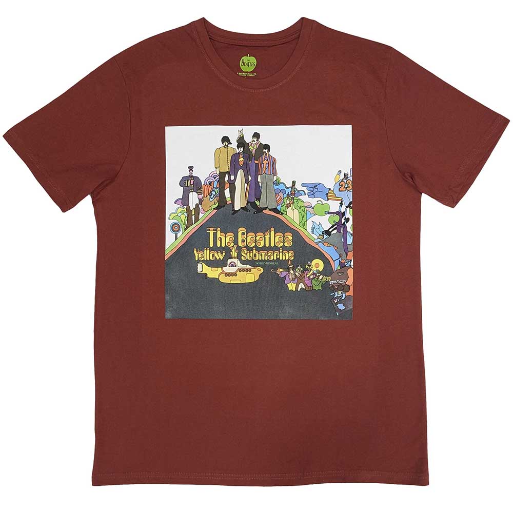 The Beatles Unisex T-Shirt Yellow Submarine Album Cover Red (L)