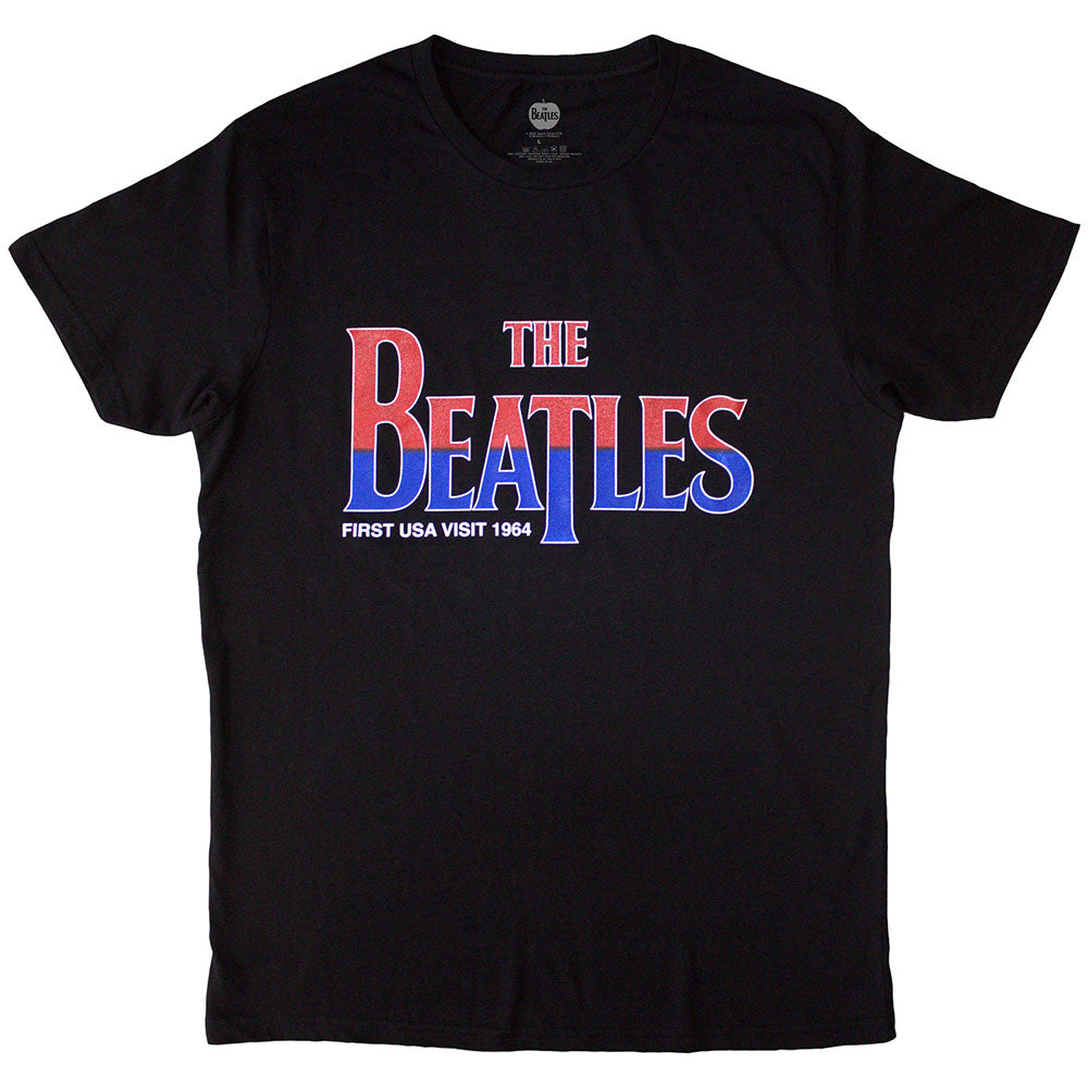 The Beatles Unisex T-Shirt First USA Visit Black (S)
