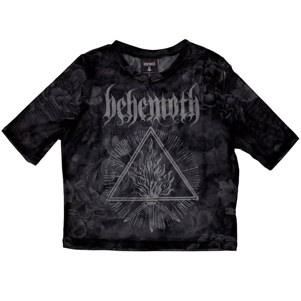 Behemoth Ladies Crop Top Furor Divinus (Mesh) Black (S)