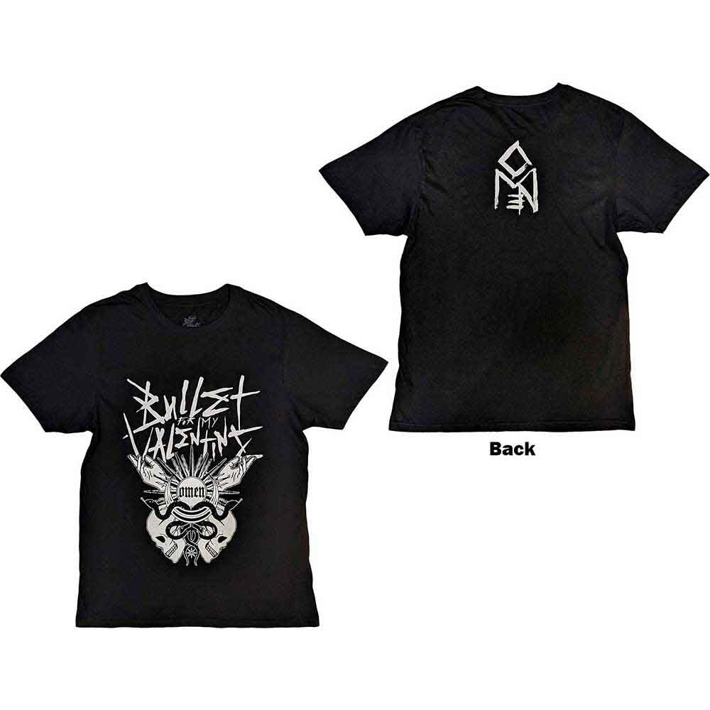 Bullet For My Valentine Unisex T-Shirt Omen (Back Print) Black (XXL)