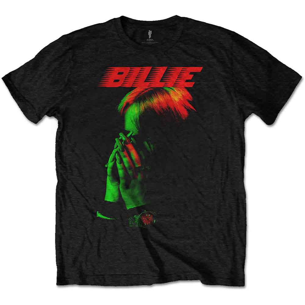 Billie Eilish Unisex T-Shirt Hands Face Black (M)