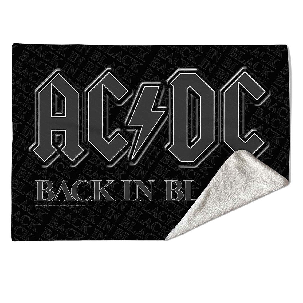 AC/DC Sherpa Fleece Blanket Back In Black 150cm x 200cm (Double)