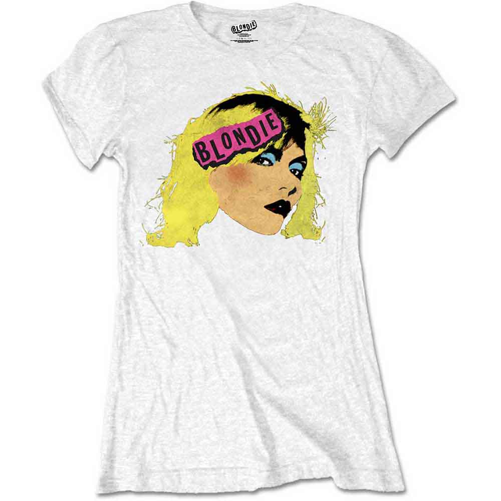 Blondie Ladies T-Shirt Punk Logo (Retail Pack) White (XL)