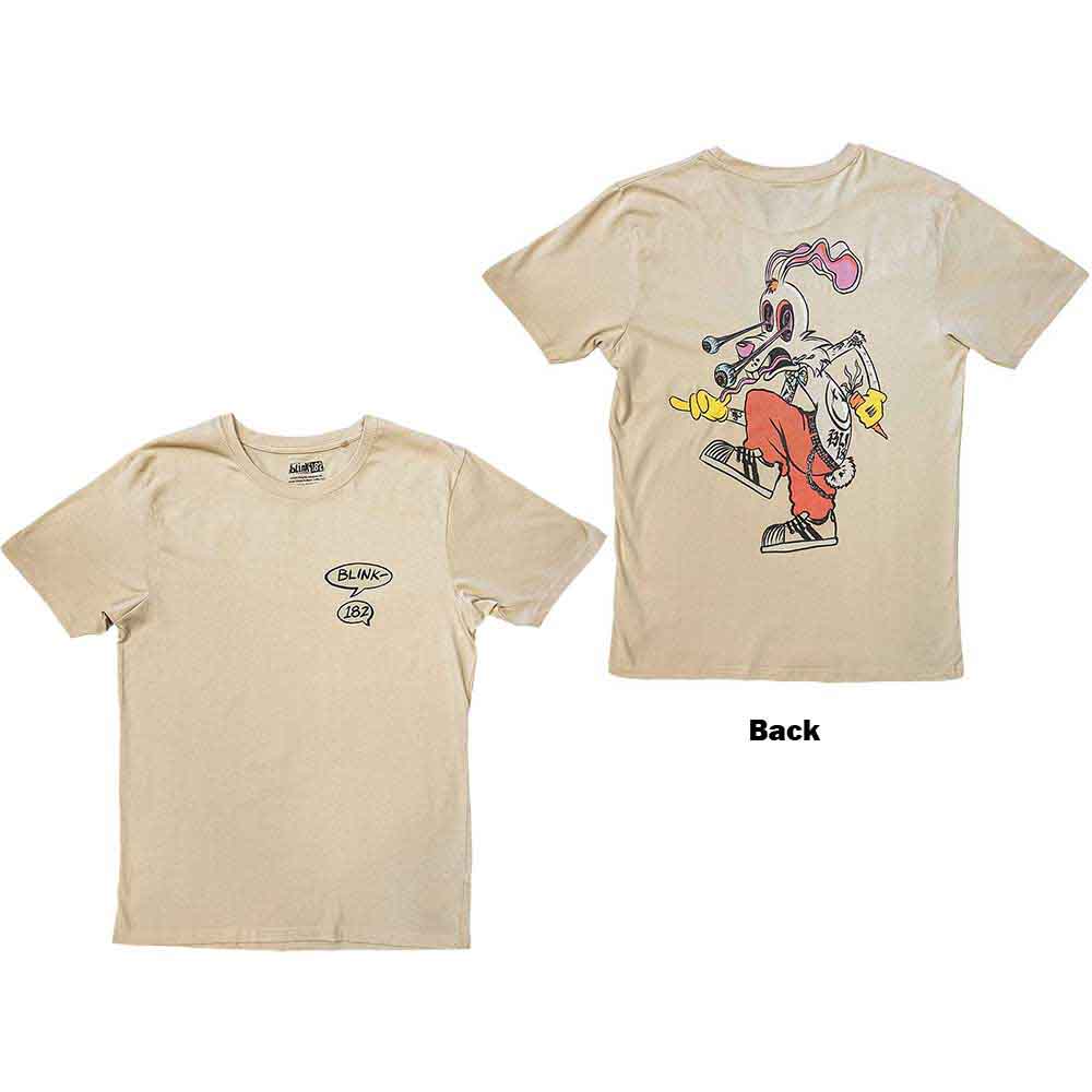 Blink-182 Unisex T-Shirt Roger Rabbit (Back Print) Natural (L)