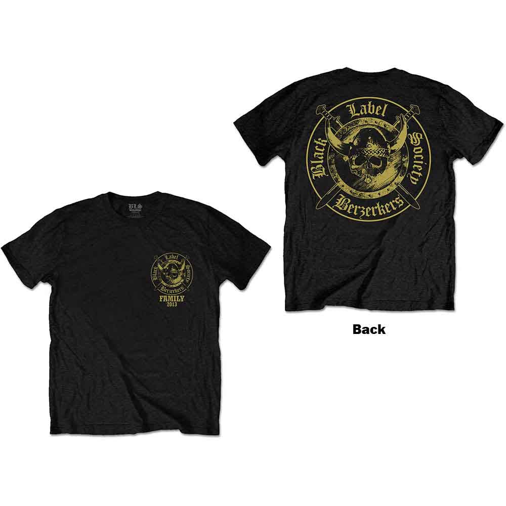 Black Label Society Unisex T-Shirt Berzerkers (Back Print) Black (XXL)