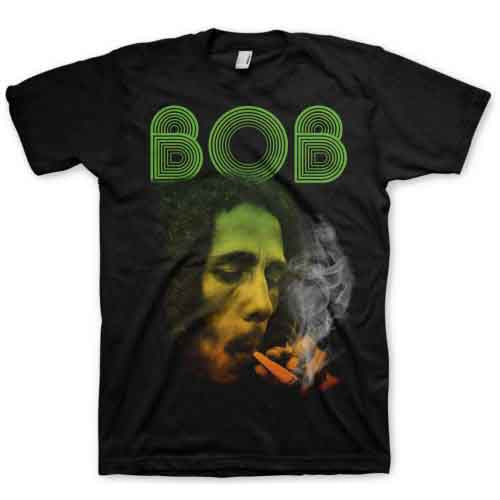 Bob Marley Men's T-Shirt Smoking Da Erb Black (XXL)