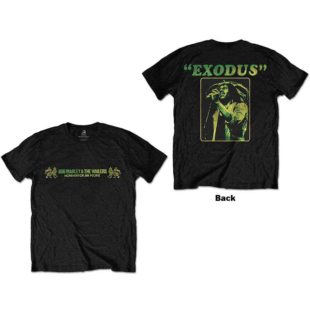 Bob Marley Unisex T-Shirt Exodus (Back Print) Black (S)