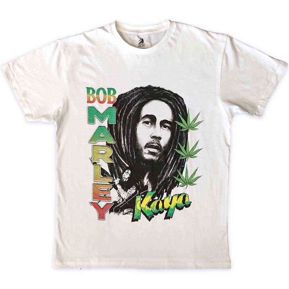 Bob Marley Unisex T-Shirt Kaya Illustration White (XXL)