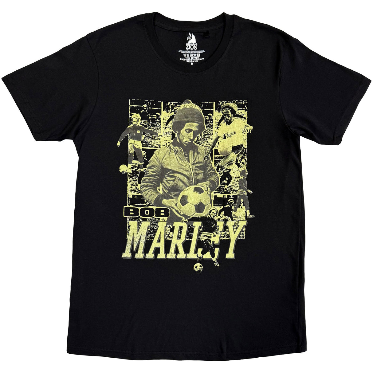 Bob Marley Unisex T-Shirt Football Collage Black (L)