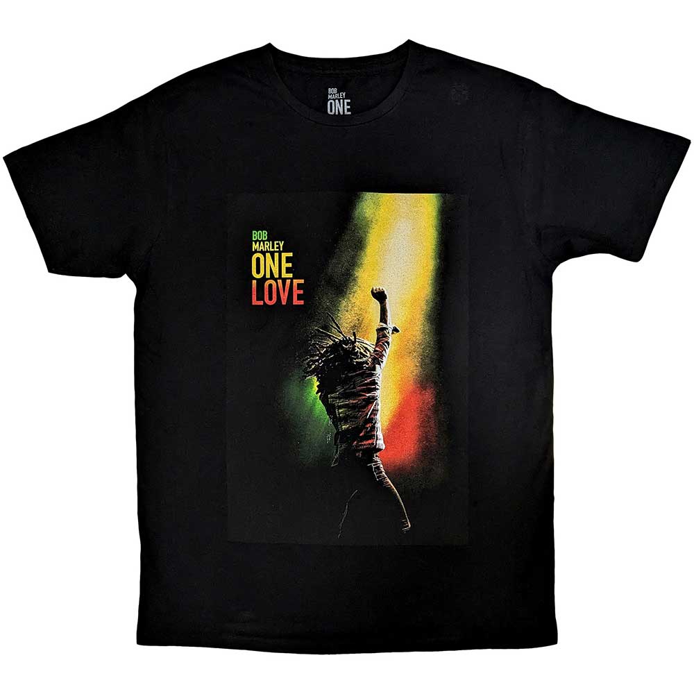 Bob Marley Unisex T-Shirt One Love Movie Poster Black (S)