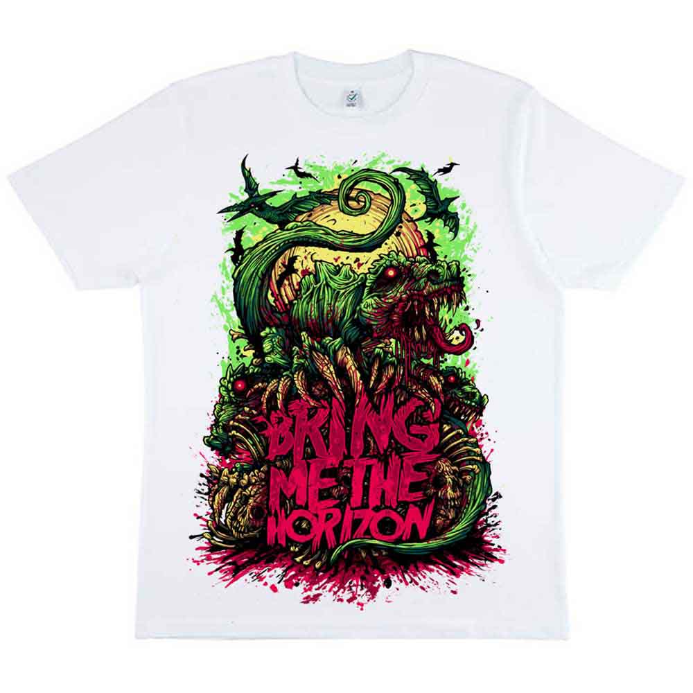 Bring Me The Horizon Unisex T-Shirt Dinosaur White (S)