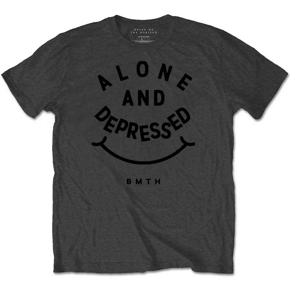 Bring Me The Horizon Men's T-Shirt Alone & Depressed Charcoal Grey (S)