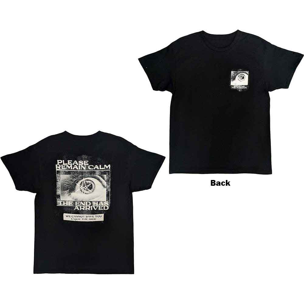 Bring Me The Horizon Unisex T-Shirt Remain Calm (Back Print) Black (L)