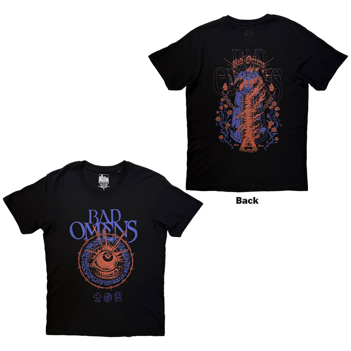 Bad Omens Unisex T-Shirt Eye (Back Print) Black (M)