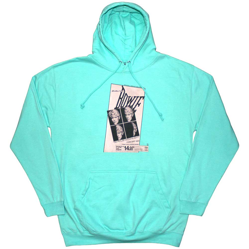 David Bowie Unisex Pullover Hoodie Concert '83 Green (XXL)