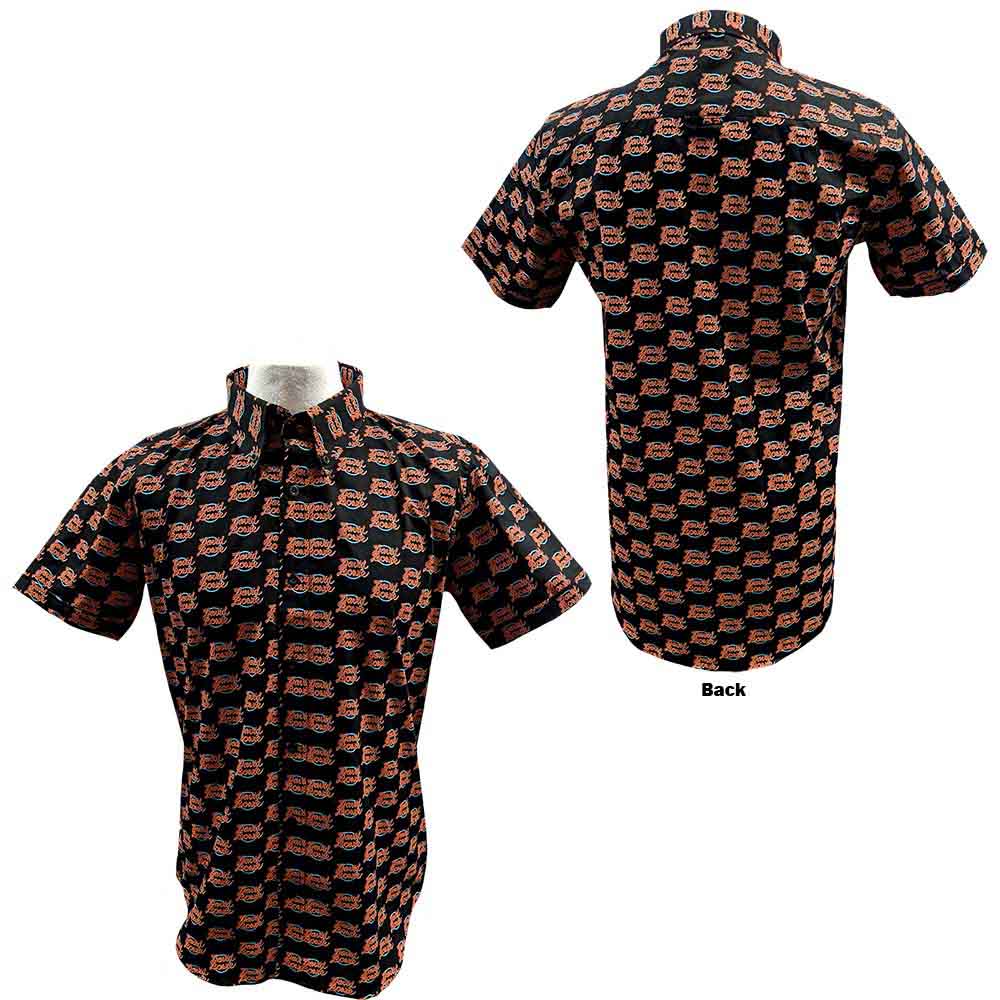 David Bowie Unisex Casual Shirt World Tour Logo Pattern Black (XXL)