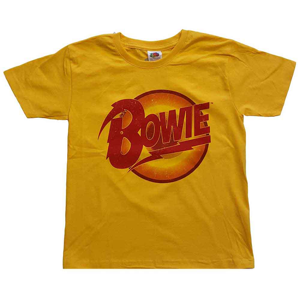 David Bowie Kids T-Shirt Diamond Dogs Logo Yellow (3-4yrs)