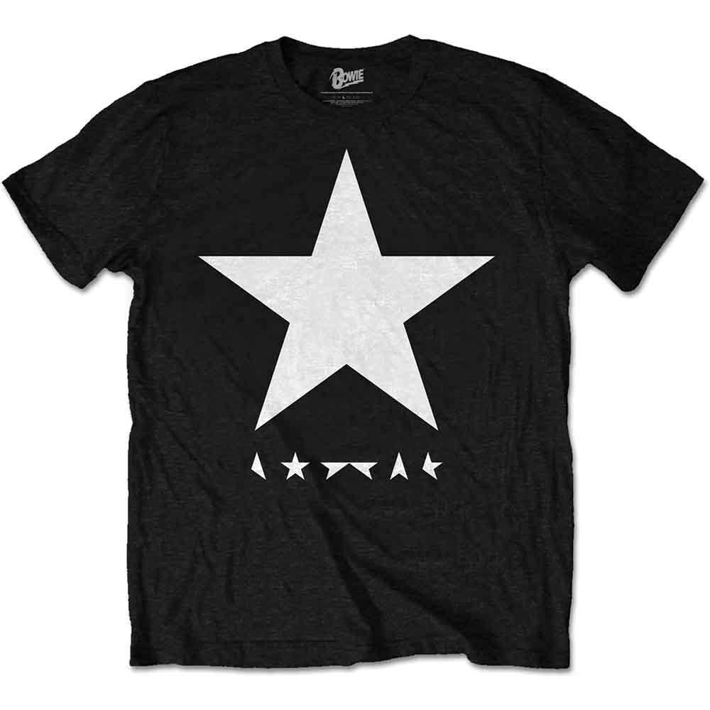 David Bowie Men's Premium T-Shirt Blackstar White Star on Black (XL)