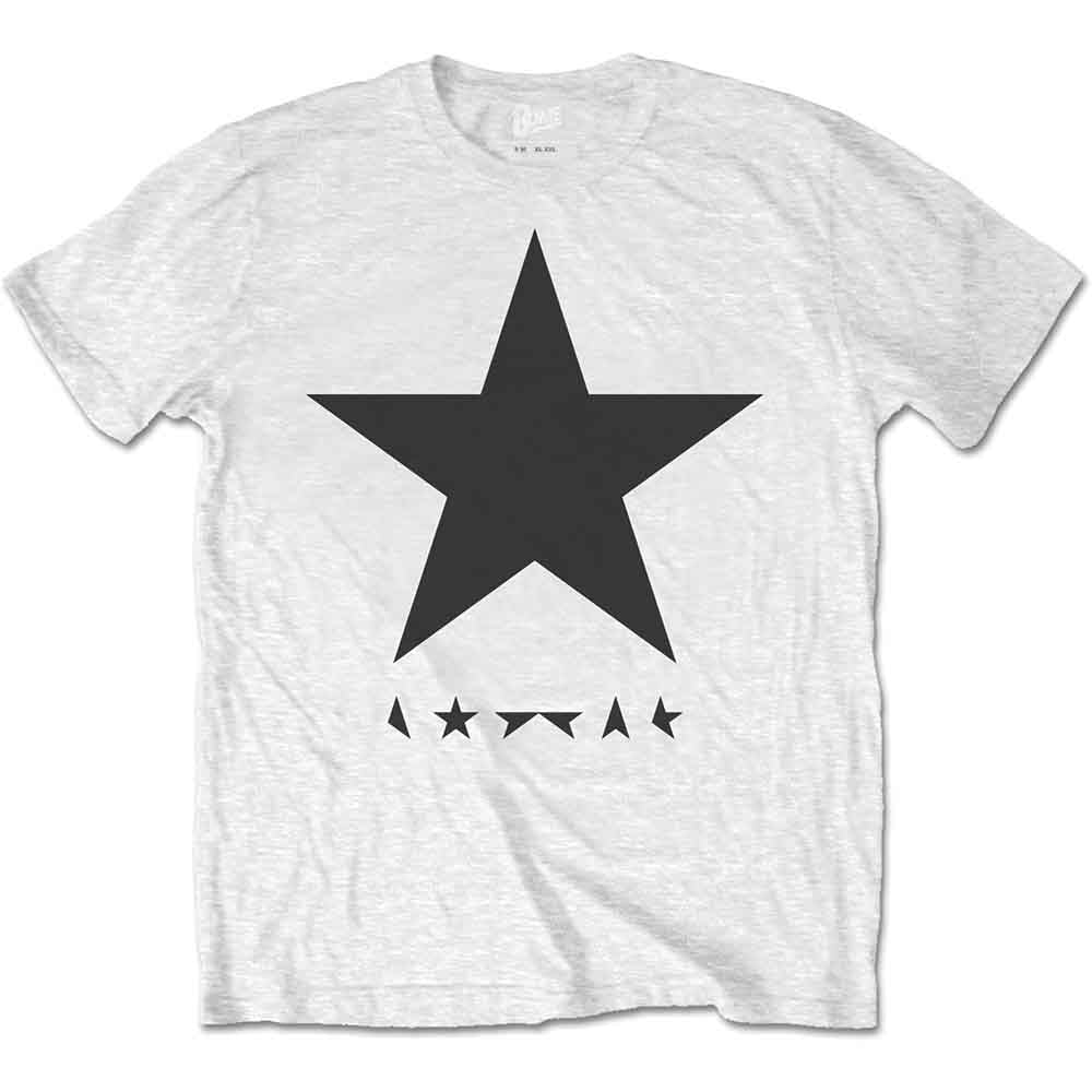 David Bowie Men's T-Shirt Blackstar on White (S)