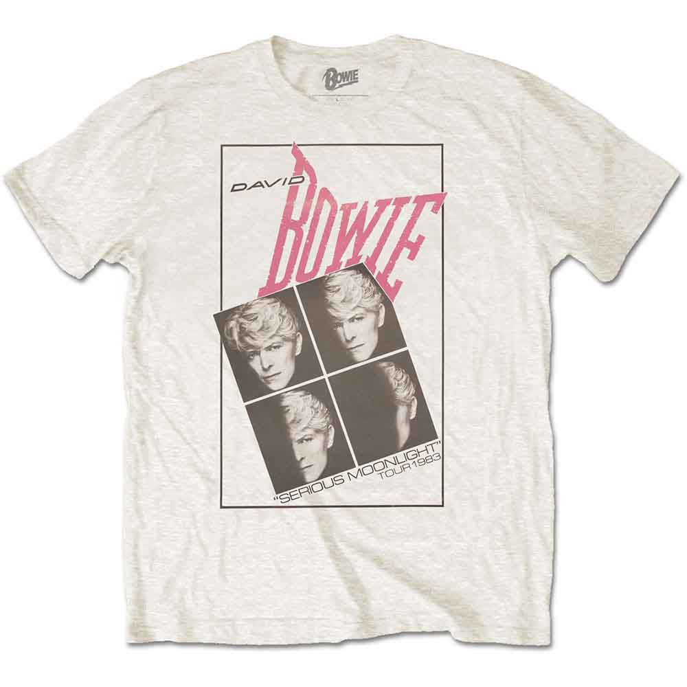 David Bowie Unisex T-Shirt Serious Moonlight White (S)