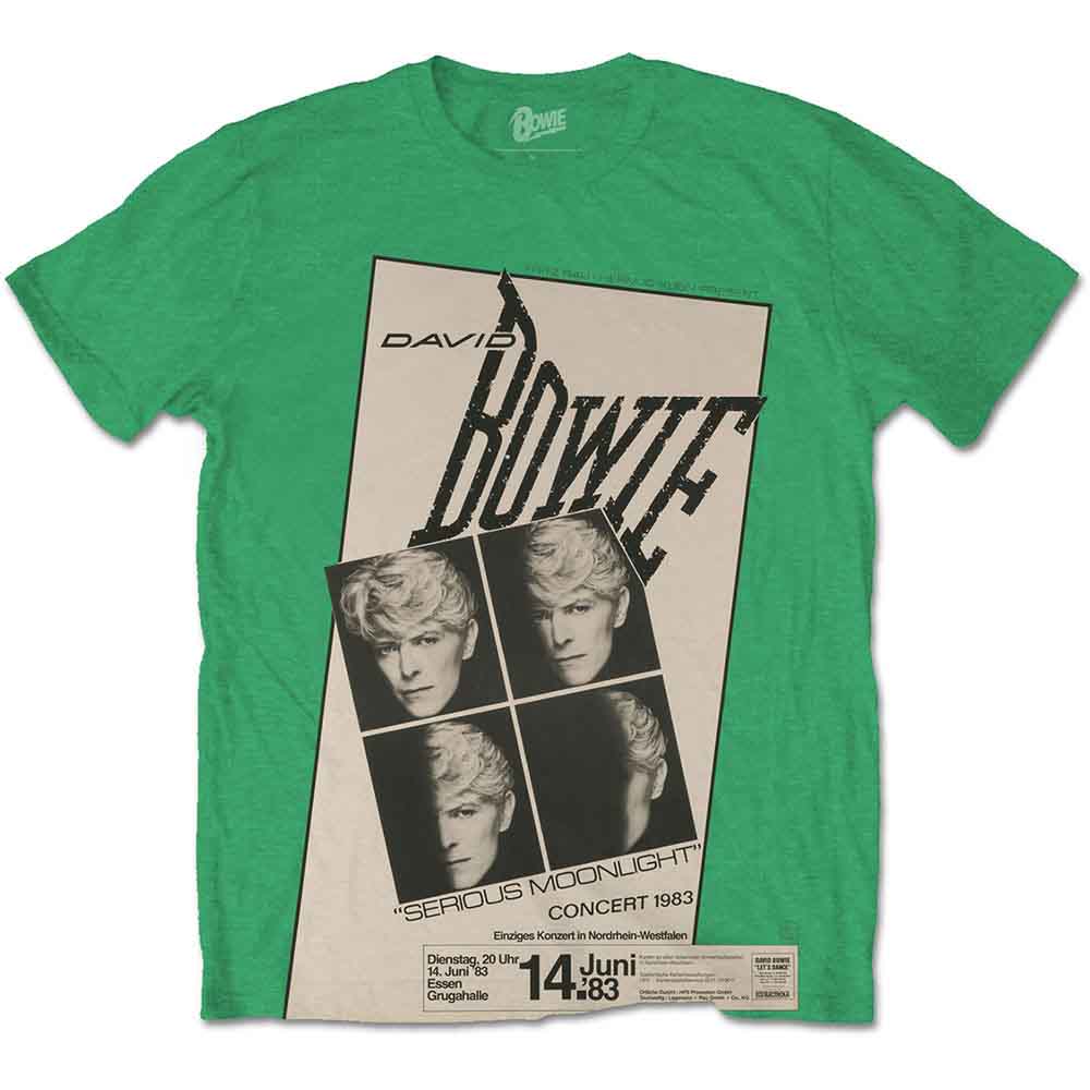 David Bowie Unisex T-Shirt Concert '83 Green (XXL)