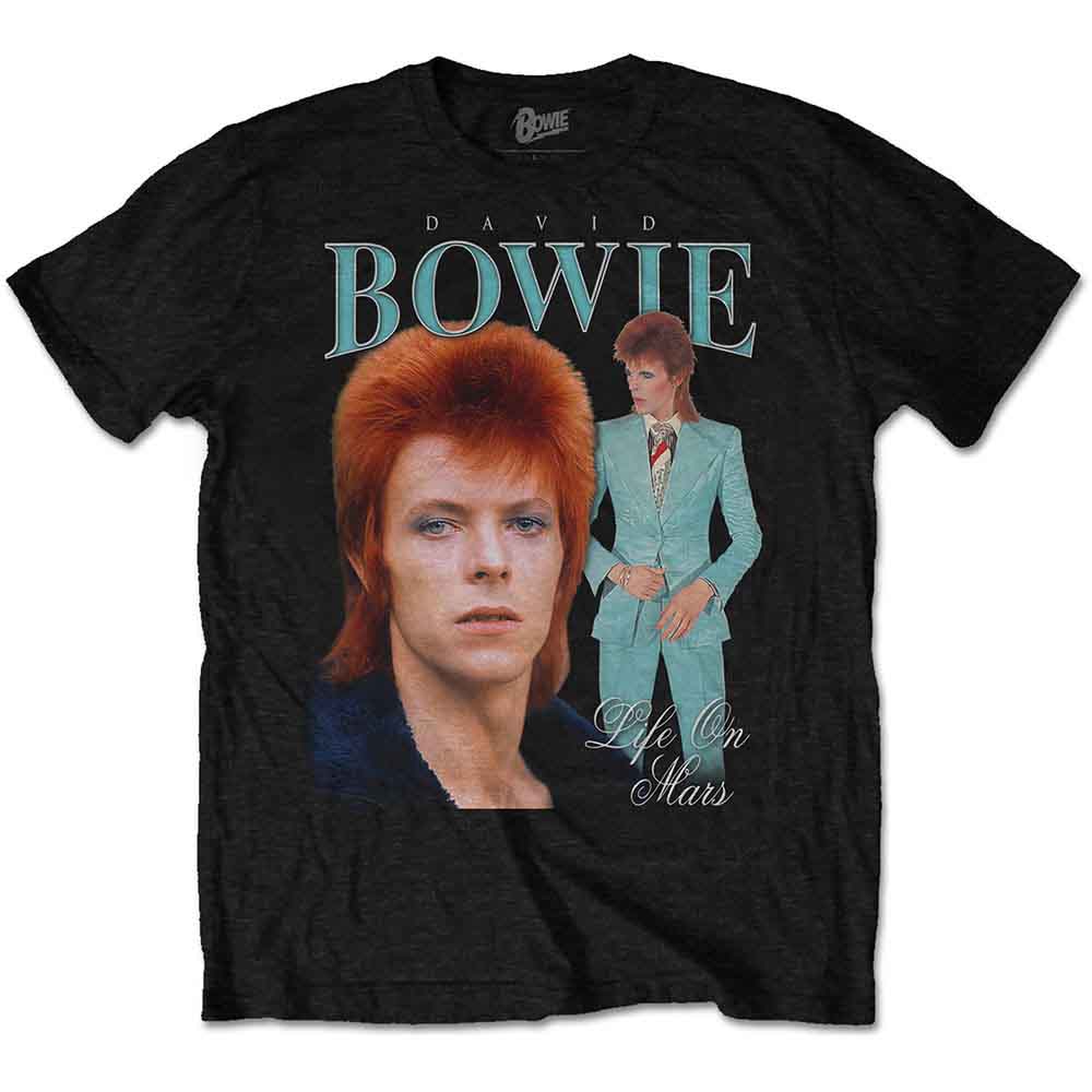 David Bowie Unisex T-Shirt Life on Mars Homage Black (L)