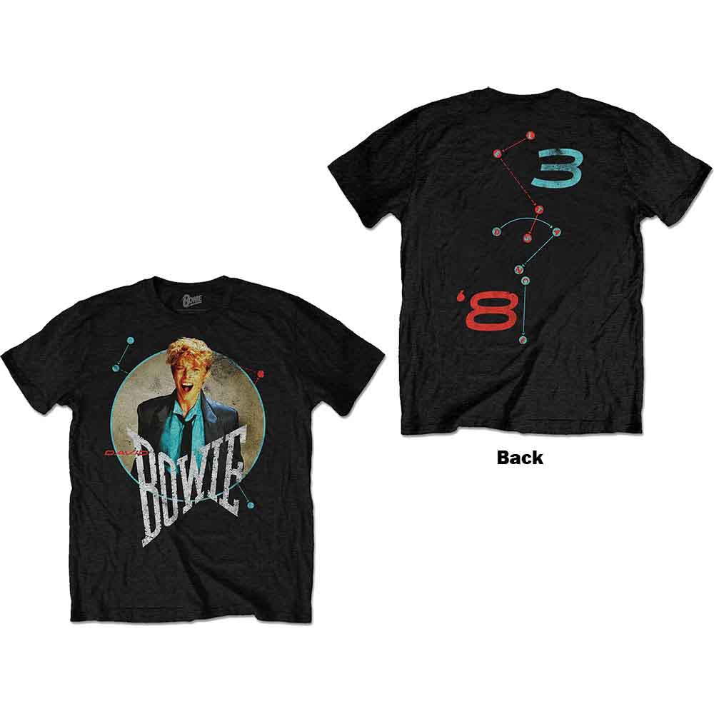 David Bowie Unisex T-Shirt Circle Scream (Back Print) Black (XXL)