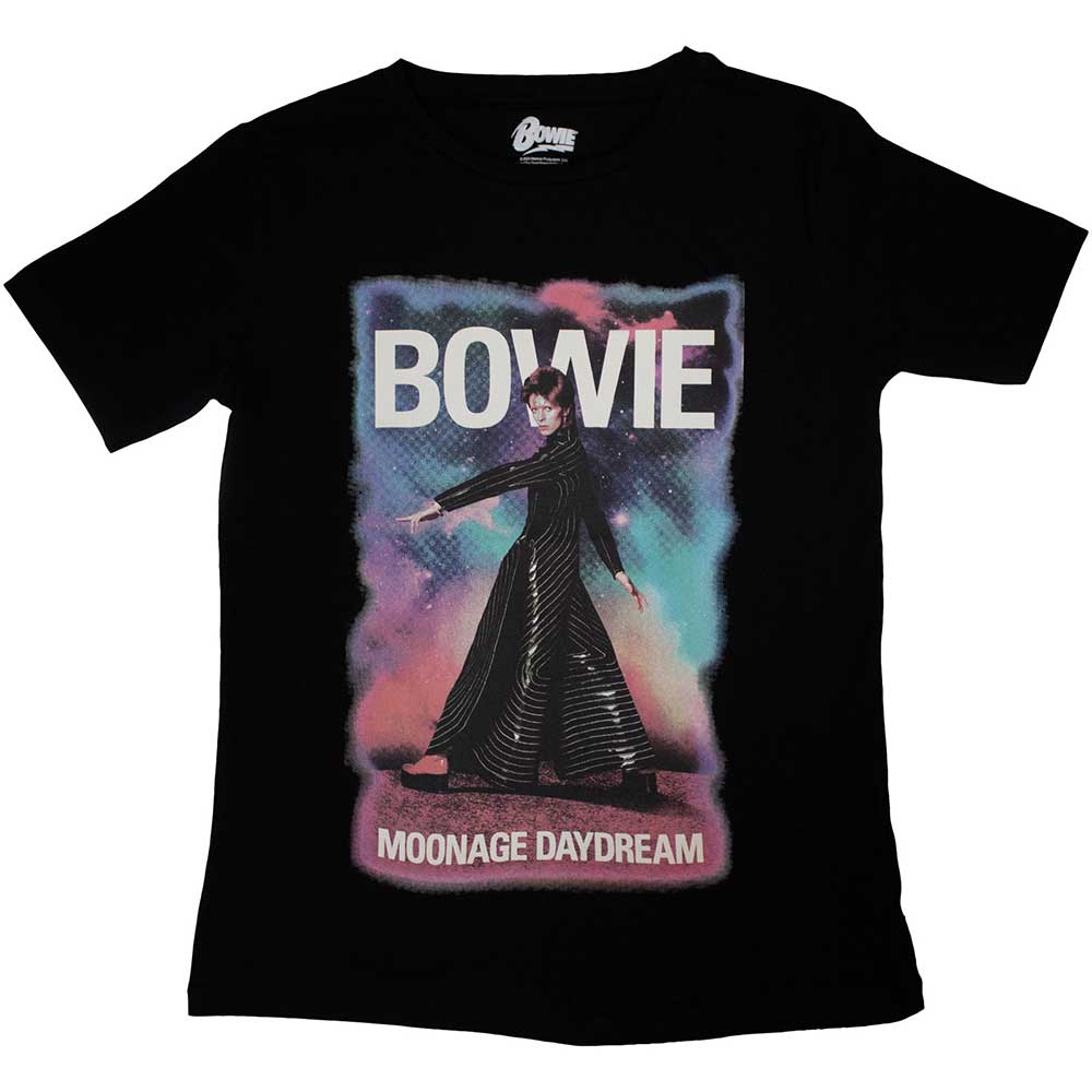 David Bowie Ladies T-Shirt Moonage 11 Fade Black (L)
