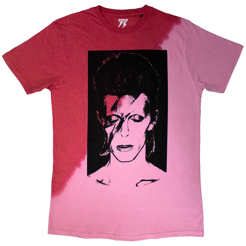 David Bowie Unisex T-Shirt Aladdin Sane (Wash Collection) Red (L)