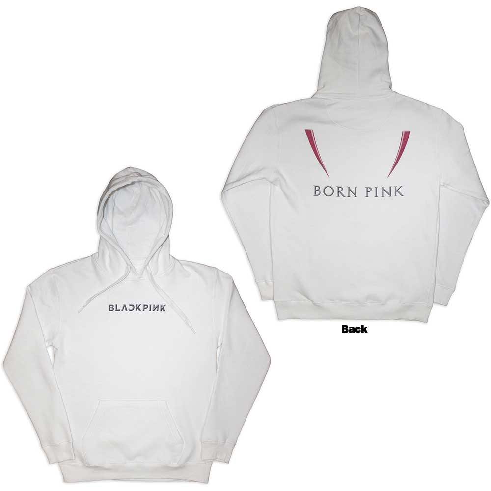 BlackPink Unisex Pullover Hoodie Born Pink (Back Print) White (L)