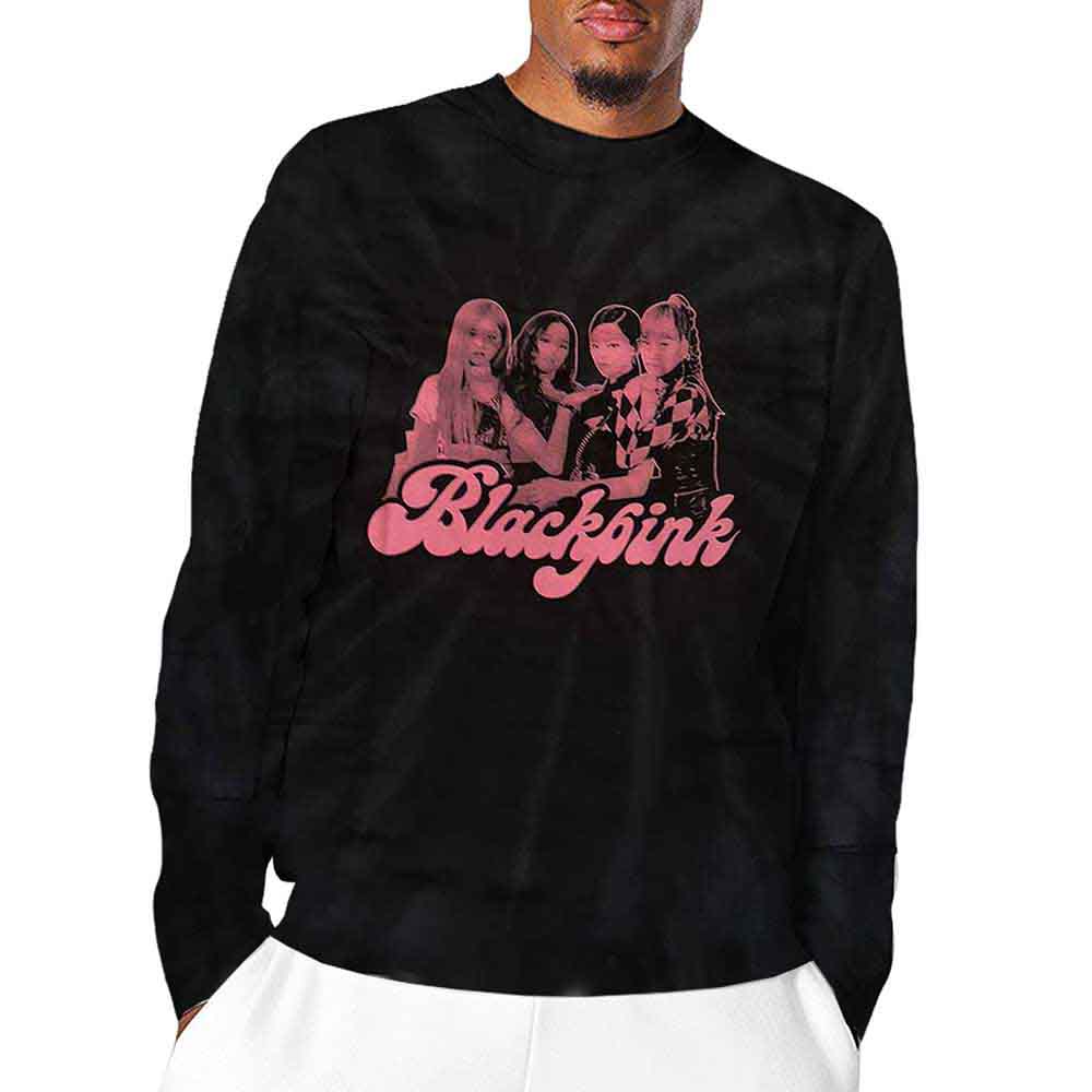 BlackPink Unisex Long Sleeved T-Shirt Photo (Dip-Dye) Black (M)