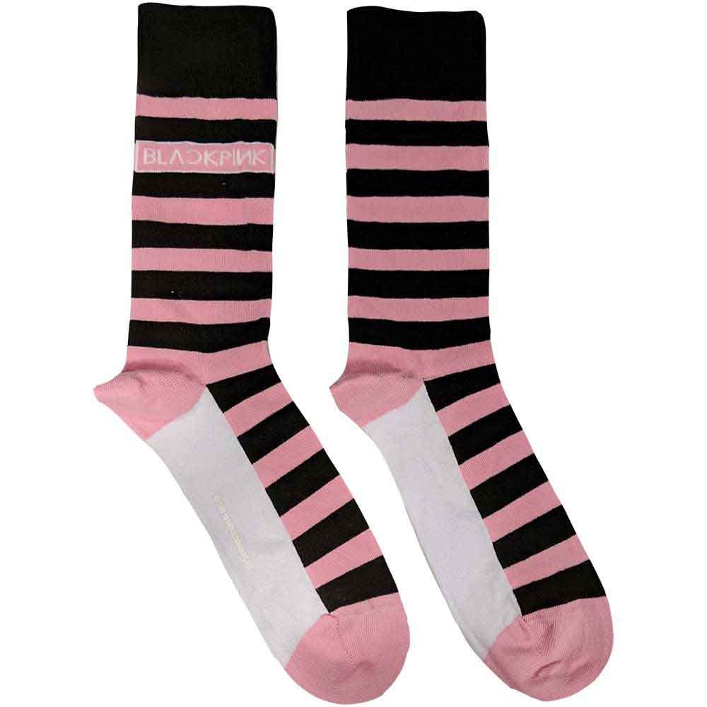 BlackPink Unisex Ankle Socks Stripes & Logo Pink (UK Size 7-11)